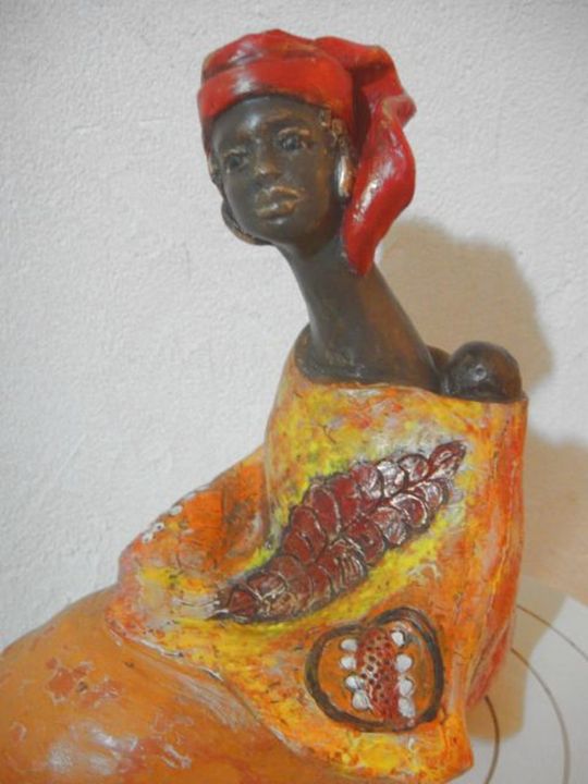 Sculpture titled "Ziza" by Danielle Benotto, Original Artwork, Terra cotta