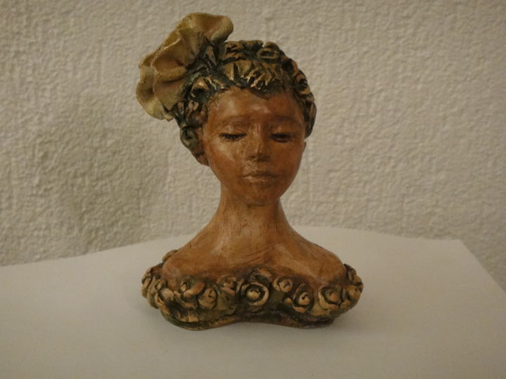 Sculpture titled "Violetta petit bust…" by Danielle Benotto, Original Artwork, Terra cotta