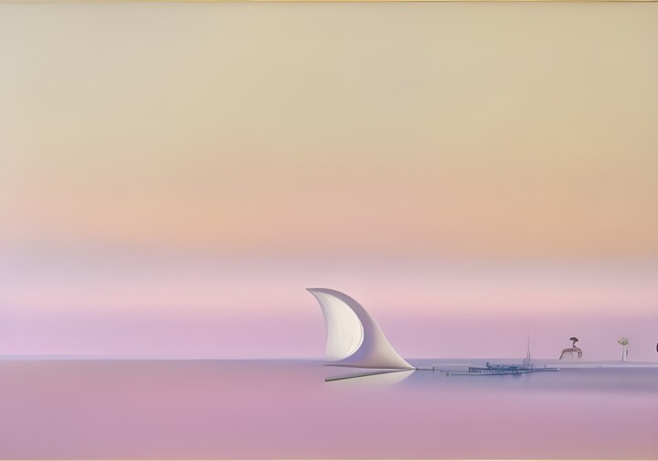 Digital Arts titled "La Vela Solitaria" by Danyel Carinzia, Original Artwork, Digital Painting