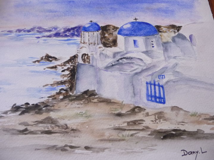 绘画 标题为“Promenade en Grèce” 由Danyellepeintures, 原创艺术品, 水彩