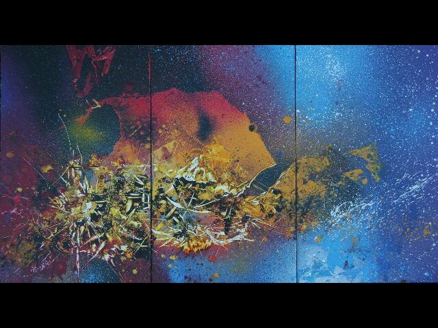 Pittura intitolato "la turbulente" da Dapindji, Opera d'arte originale, Olio