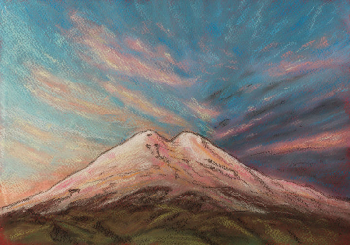 Drawing titled "Elbrus mountain sum…" by Alina Danilova, Original Artwork, Pastel