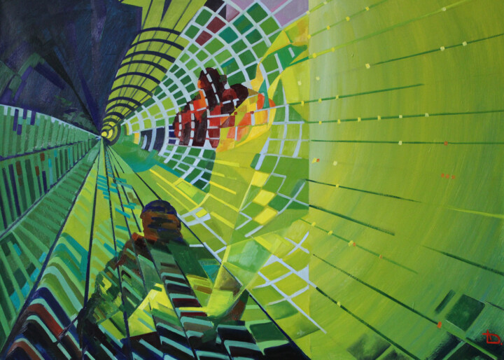 Картина под названием ""Бассейн"" - Дарья Мазур, Подлинное произведение искусства, Масло