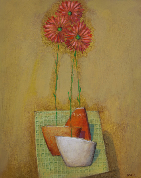 Pintura titulada "gerberas" por George Darash, Obra de arte original, Acrílico