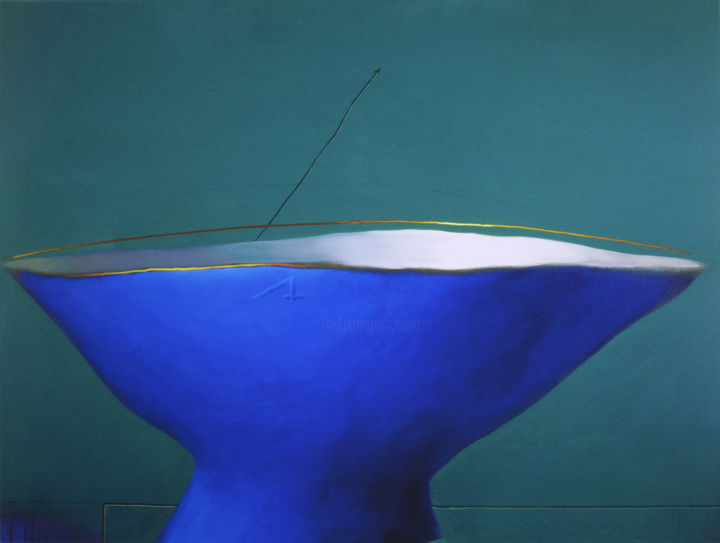 Impressões e gravuras intitulada "Blue Cup" por George Darash, Obras de arte originais, Tinta