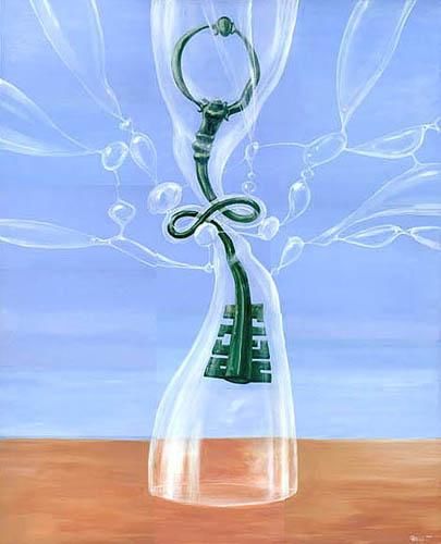 Painting titled "The Key Is In The S…" by Nicu Darastean, Original Artwork