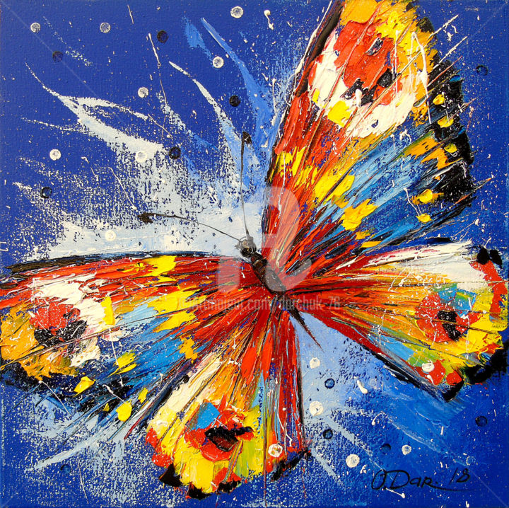 Pittura intitolato "Butterfly" da Olha, Opera d'arte originale, Olio