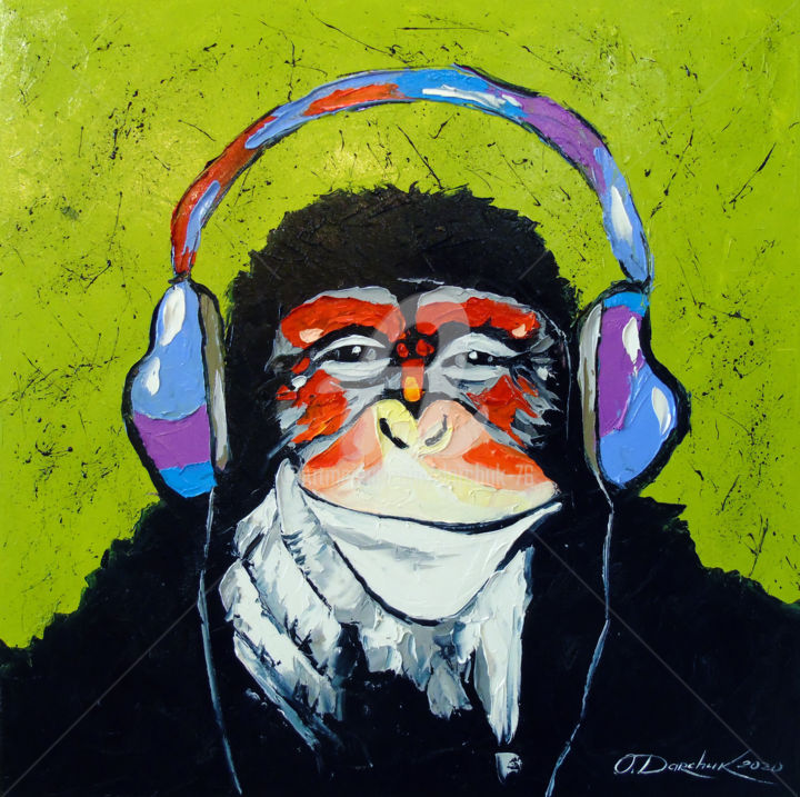 Painting titled "Music lover" by Olha, Original Artwork, Oil