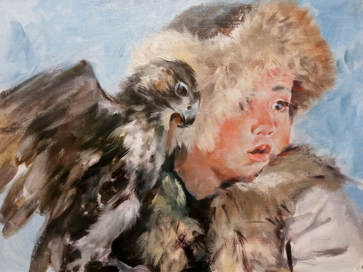 Painting titled "Best Friends" by Daria Allin, Original Artwork, Oil