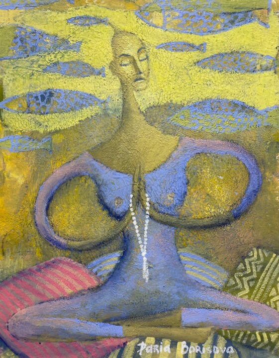 Peinture intitulée "Meditation" par Daria Borisova, Œuvre d'art originale, Acrylique
