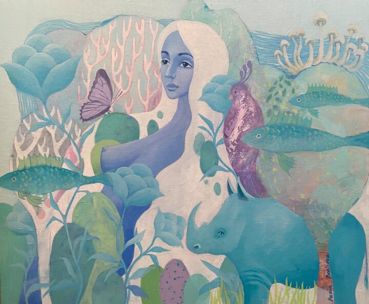 Картина под названием "Blue Planet" - Daria Borisova, Подлинное произведение искусства, Акрил