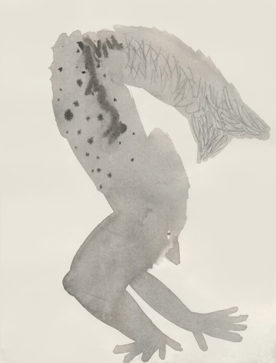 Dibujo titulada "diving" por Daria Doubovik, Obra de arte original, Tinta