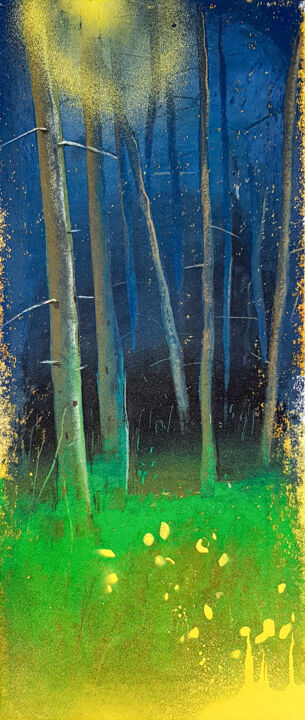 Рисунок под названием "Pine Forest" - Daria Dubrovskaya, Подлинное произведение искусства, Пастель