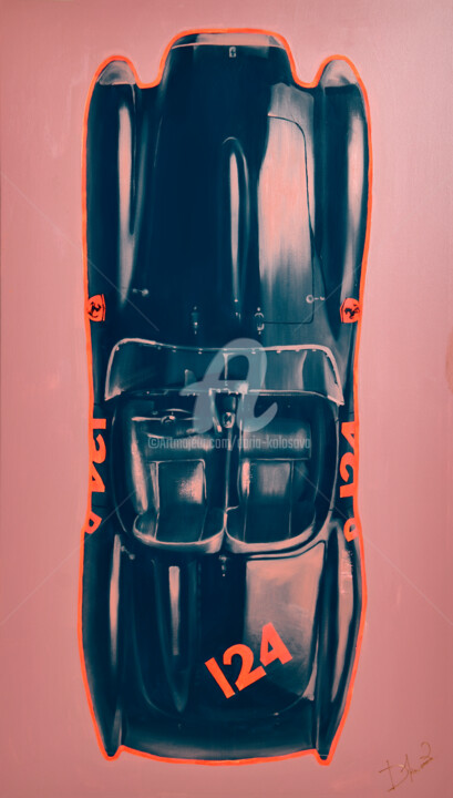 Peinture intitulée "Ferrari 250 Testa R…" par Daria Kolosova, Œuvre d'art originale, Huile