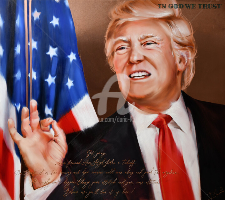 Painting titled "American President…" by Daria Kolosova, Original Artwork, Oil