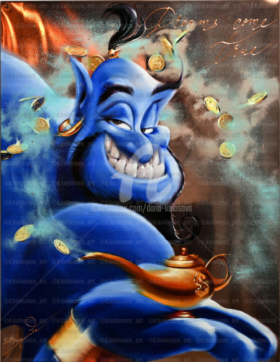 Pintura titulada "Genie" por Daria Kolosova, Obra de arte original, Oleo Montado en Bastidor de camilla de madera
