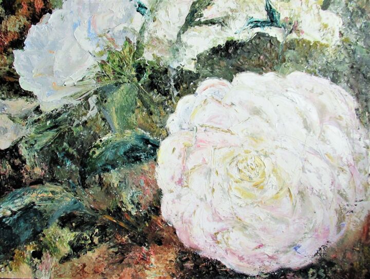 Painting titled "Camellia" by Daria Sieger, Original Artwork, Oil