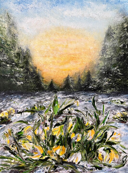 Malerei mit dem Titel "Flowers of hope" von Daria Sugrobova, Original-Kunstwerk, Öl