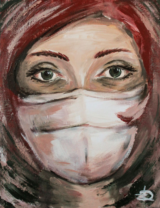 Malerei mit dem Titel "Pandemic" von Daria Zadorozhnaia, Original-Kunstwerk, Acryl