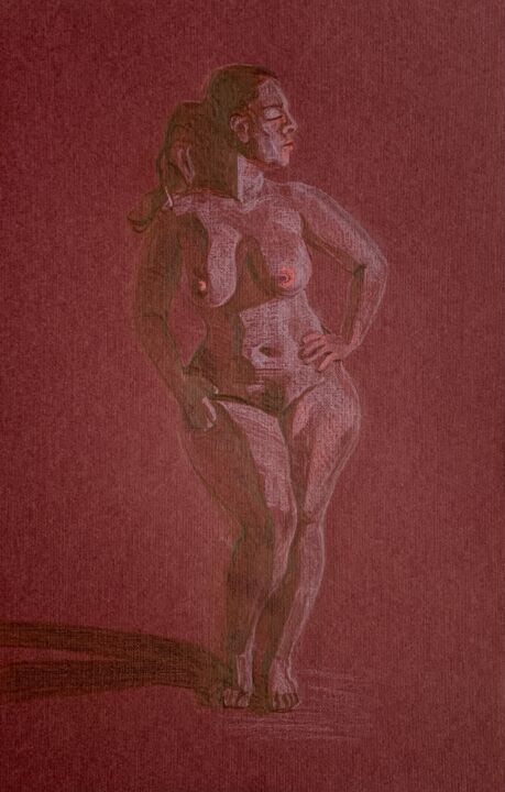 绘画 标题为“Silhouette” 由Daria Zasukhina, 原创艺术品, 铅笔