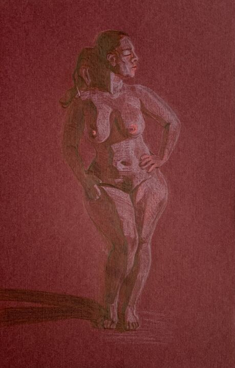 Painting titled "Silhouette" by Daria Zasukhina, Original Artwork, Pencil