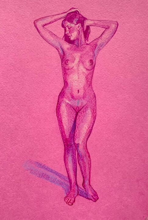 Rysunek zatytułowany „Pink” autorstwa Daria Zasukhina, Oryginalna praca, Ołówek