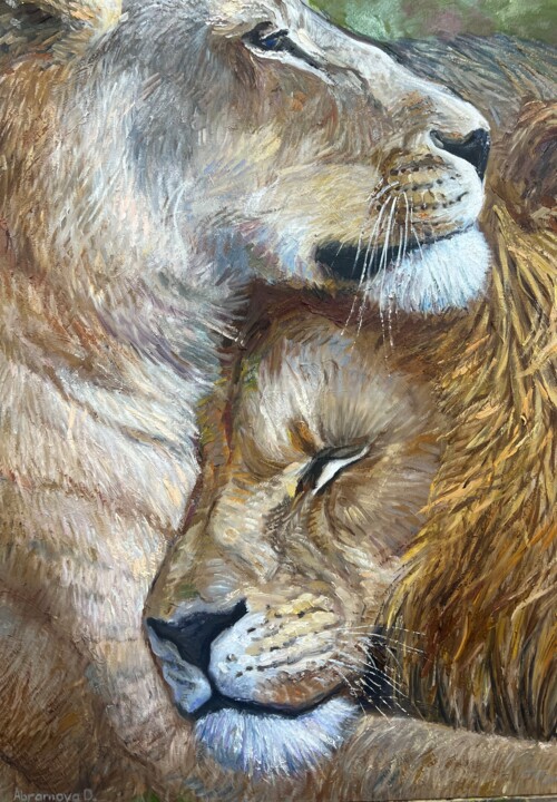 Painting titled "Leo" by Darina Abramova, Original Artwork, Oil