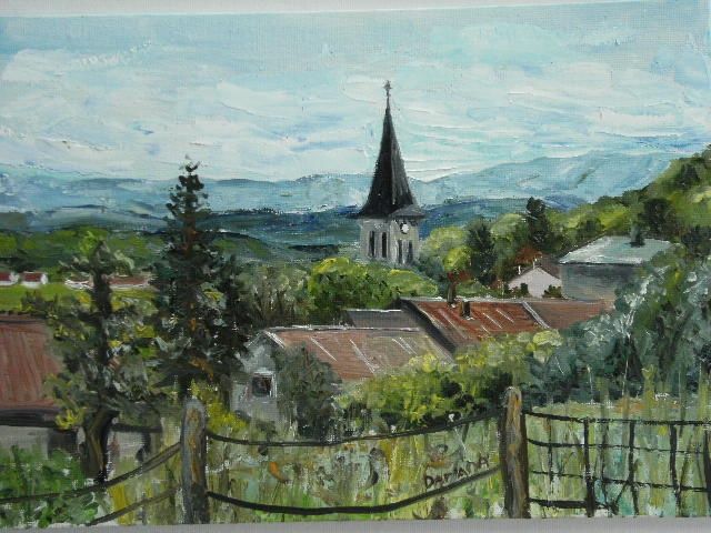 Peinture intitulée "Village de Ramasse…" par Dariana, Œuvre d'art originale