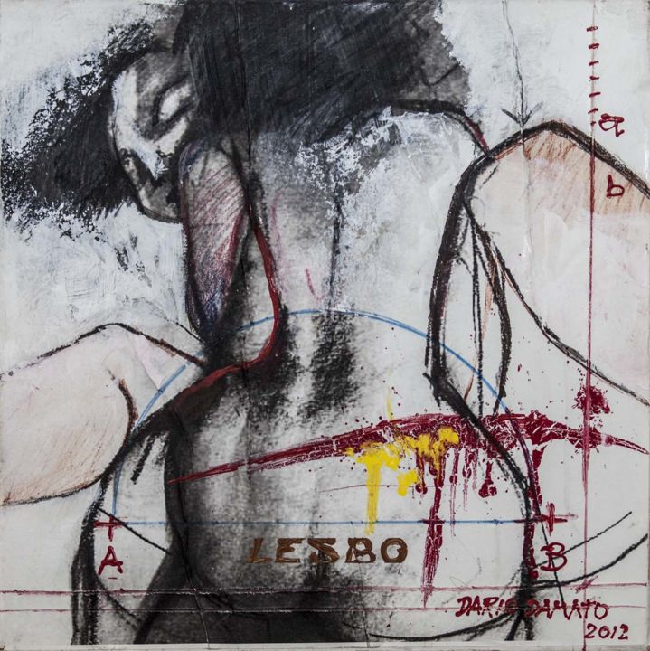 Malarstwo zatytułowany „Lesbo” autorstwa Dario Damato, Oryginalna praca, Olej
