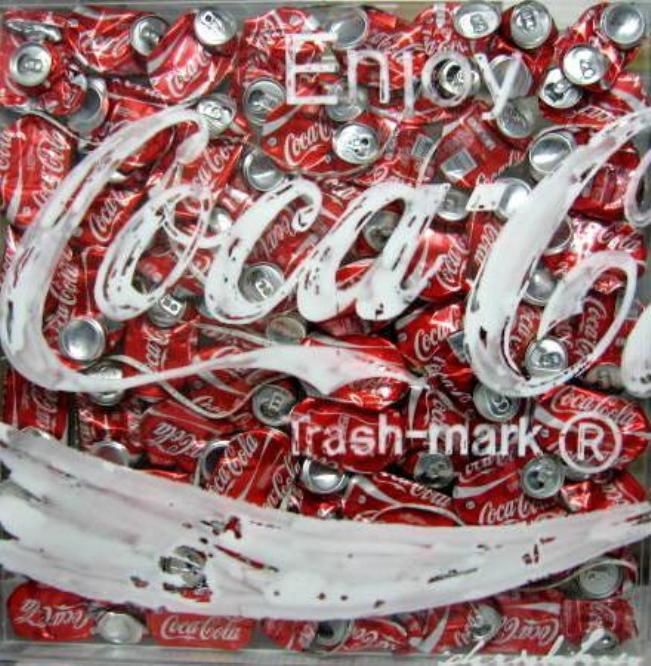 Painting titled "COCA COLA TRASH MAR…" by Dario Di Franco, Original Artwork, Oil