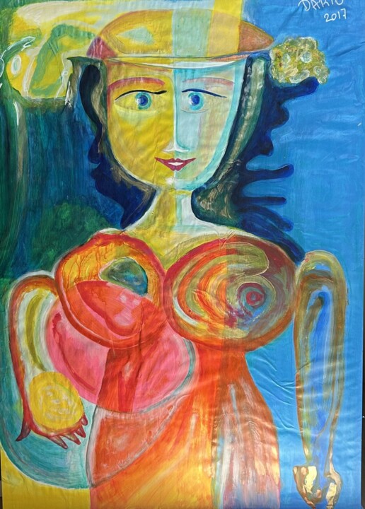 Painting titled "Amore di donna" by Dario Pisani, Original Artwork, Acrylic