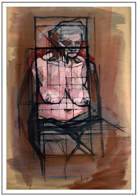 Painting titled "Nude from Academy 2" by Dario Raffaele Orioli, Original Artwork, Acrylic