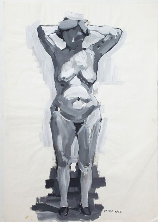 Schilderij getiteld "Nude from the Acade…" door Dario Raffaele Orioli, Origineel Kunstwerk, Acryl