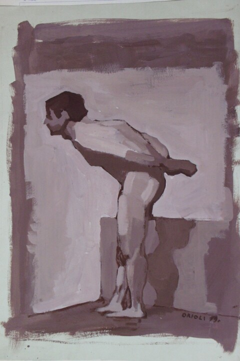 Peinture intitulée "Nude from the Acade…" par Dario Raffaele Orioli, Œuvre d'art originale, Acrylique