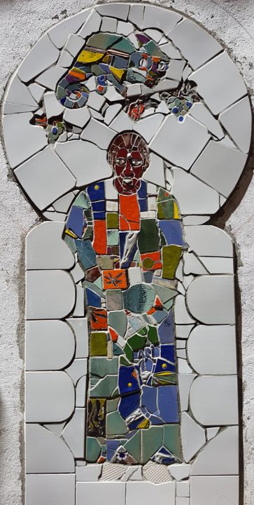 Sculpture titled "Mon Frere Baidy" by Dario Dieci, Original Artwork, Mosaic