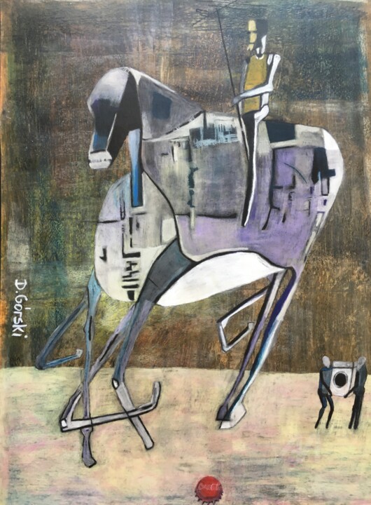 Painting titled "Husaria 2021" by Dariusz Górski, Original Art, Pastel