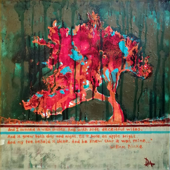 Painting titled "‘A Poison Tree’ Wil…" by Dariya Afanaseva, Original Artwork, Acrylic Mounted on Wood Stretcher frame