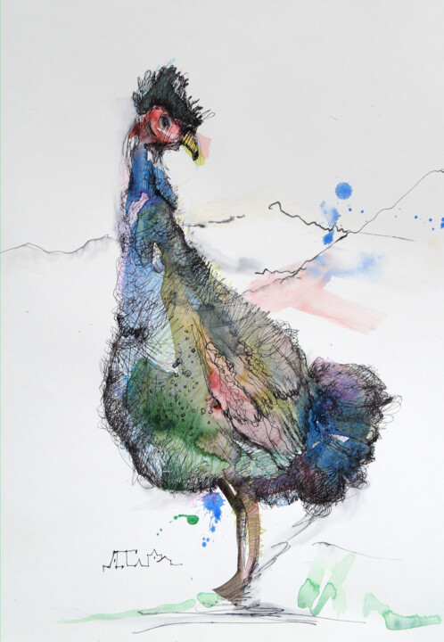 绘画 标题为“Pintado watercolor…” 由Dariya Tumanova, 原创艺术品, 水彩