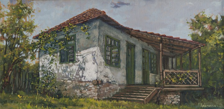 Painting titled "An old house" by Darko Gavrilovic, Original Artwork, Oil