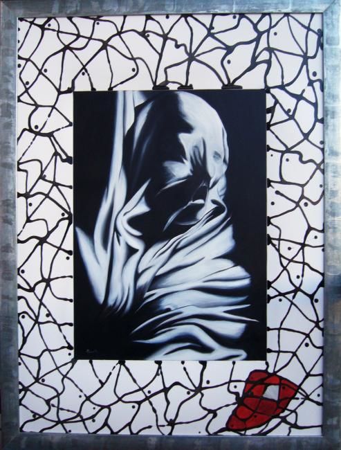 Картина под названием "INSOSTENIBILE SOFFO…" - Darkpumart, Подлинное произведение искусства, Масло