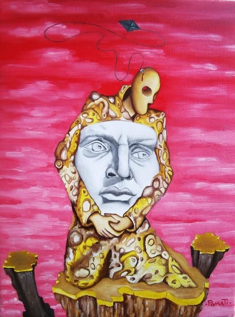 Painting titled "LA MASCHERA" by Darkpumart, Original Artwork