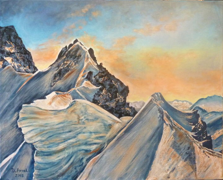 Malerei mit dem Titel "aube" von Darnal, Original-Kunstwerk, Öl