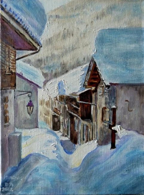 Ζωγραφική με τίτλο "Montroc village" από Darnal, Αυθεντικά έργα τέχνης, Λάδι