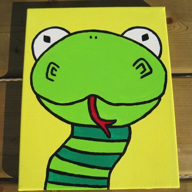 Peinture intitulée "Snake" par Darosa Children'S Art, Œuvre d'art originale