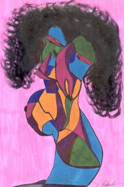 Painting titled "The callgirl" by Darrell Black, Original Artwork