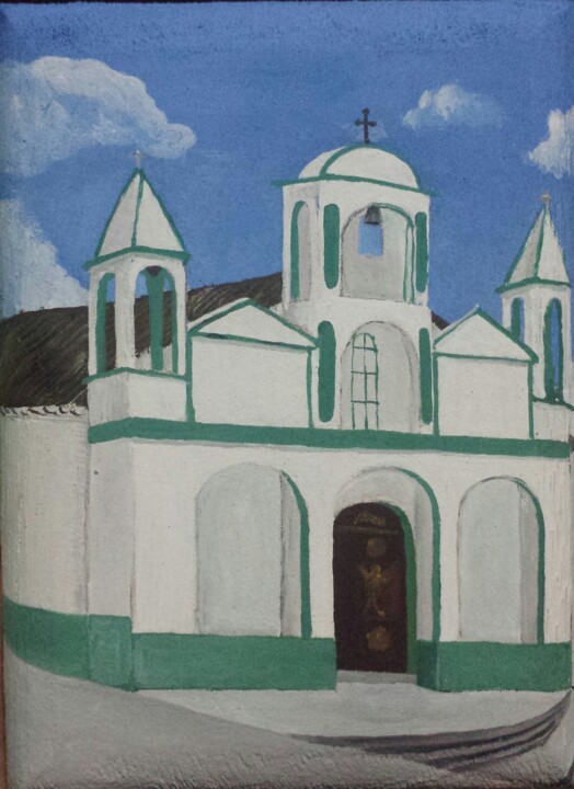 Peinture intitulée "Iglesia Católica, P…" par Darwin Reyes El Pato, Œuvre d'art originale, Acrylique