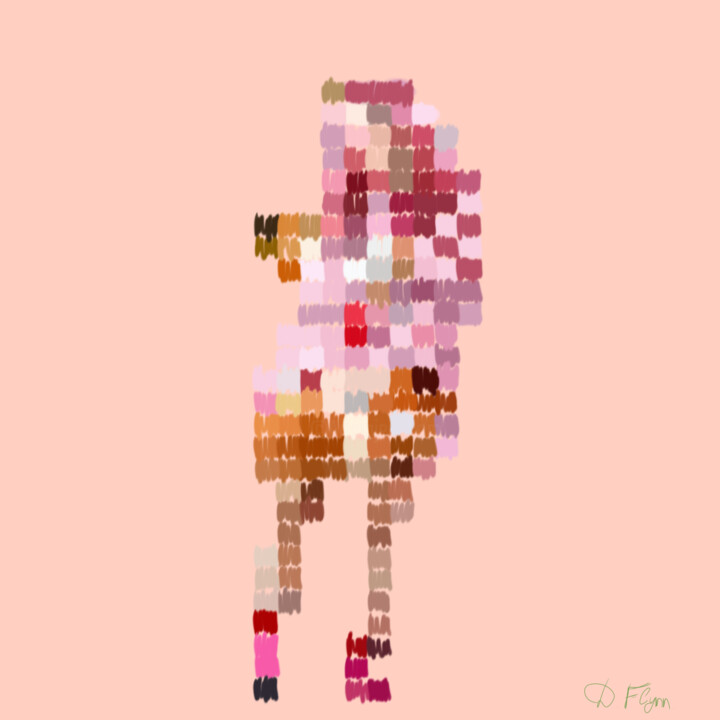 Arte digital titulada "The girl in pink" por Darya Flynn, Obra de arte original, Trabajo Digital 2D