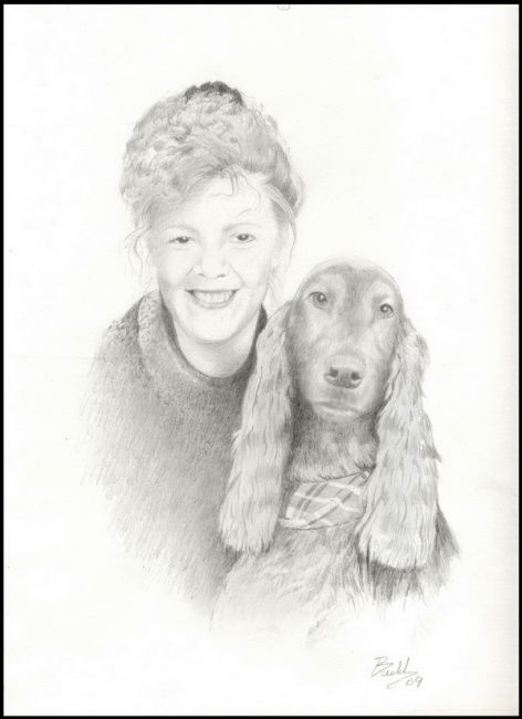 Drawing titled "JESSIE and KATIE" by Daryl Budd, Original Artwork