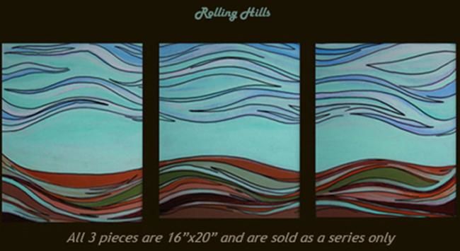 Painting titled "Rolling Hills" by Daryl Deland, Original Artwork