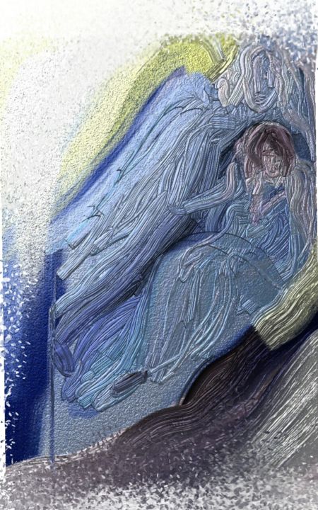 Painting titled "Ангел утешения" by Dasha Kazarinova-Pylnova, Original Artwork, Other